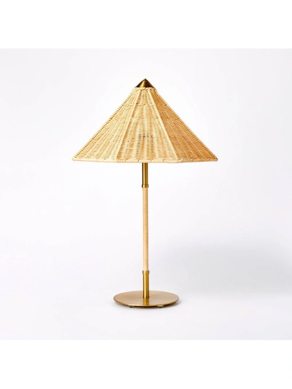 Studio McGee Rattan Shade Table Lamp in Natural and Brass